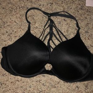 worn black victoria secret push-up bra